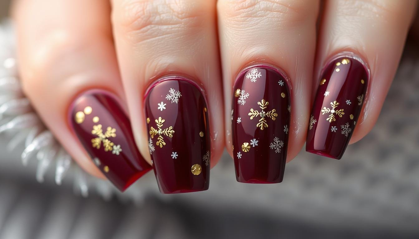 burgundy nails