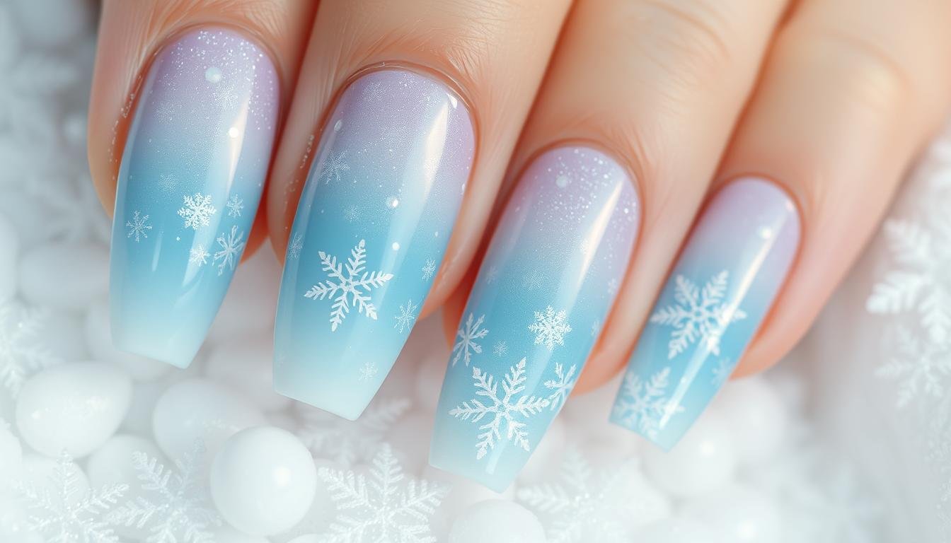 frosty ombre nails