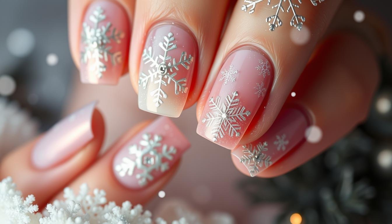 snowflake nails