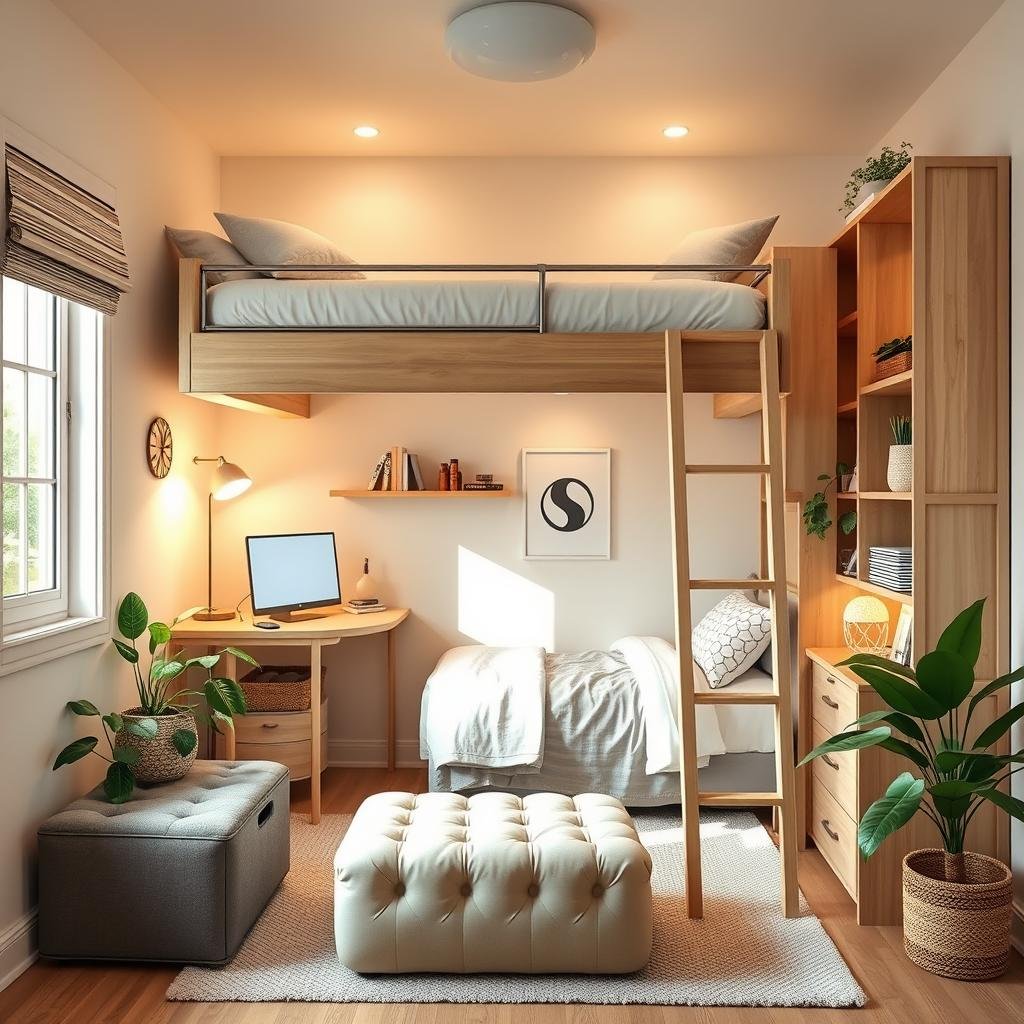 maximizing space in a small bedroom