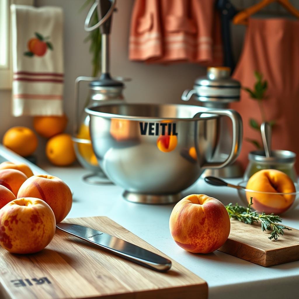 Kitchen tools for peach breakfast recipes