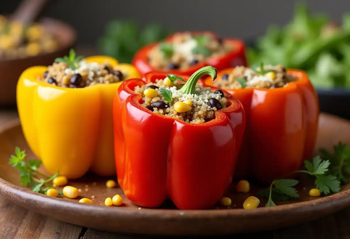 Quinoa and Black Bean Stuffed Peppers