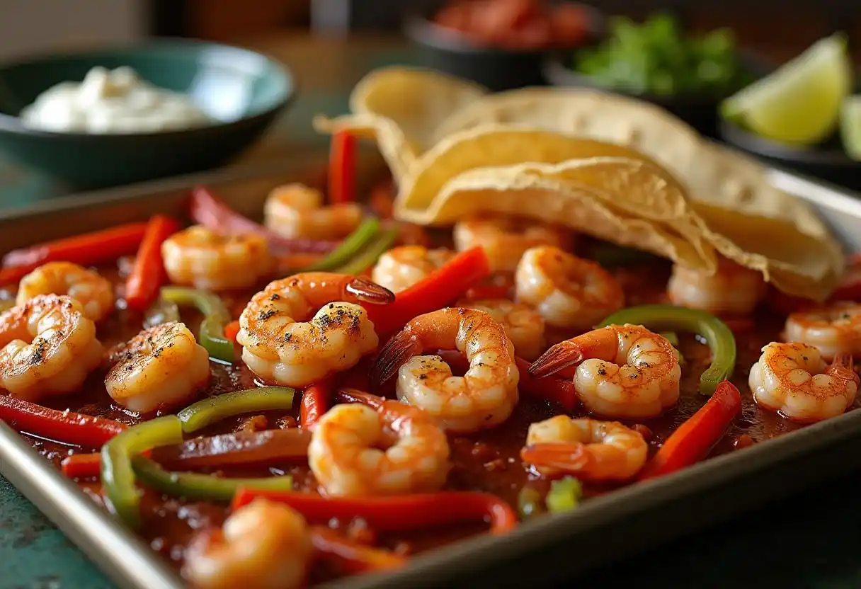 Sheet Pan Shrimp Fajitas