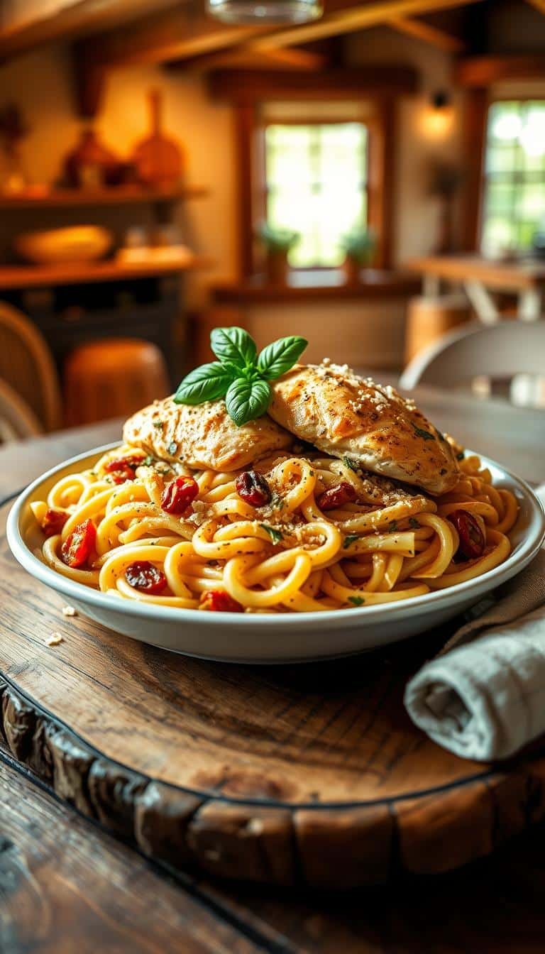 Creamy Tuscan Chicken Pasta Recipe Creamy Tuscan Chicken Pasta Recipe